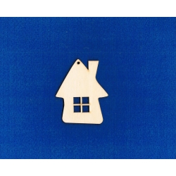 SKLEJKA #3mm Domek, chatka 7,5x6 cm , zawieszka , okno